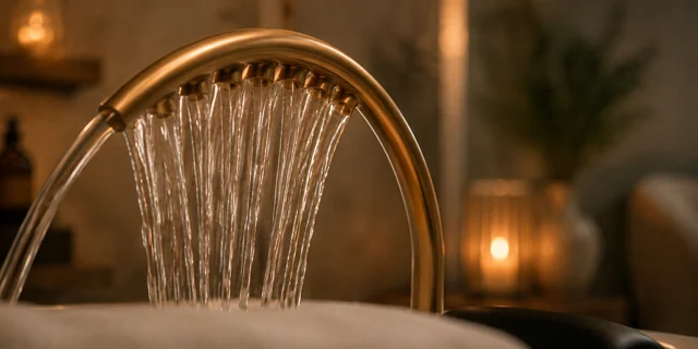 Warmes Wasser am HeadSpa-Wasserbogen